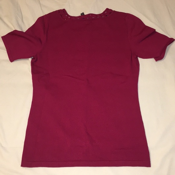 WHBM Cranberry Red Cutout-Detail Knit Top, XXSP - Picture 8 of 10